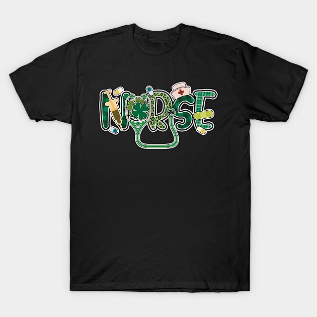 Proud Nurse, Clover Leaf, Shamrock Irish Green Day - St. Patrick's Day Gift For Men & Women T-Shirt by Art Like Wow Designs